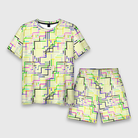 Мужской костюм с шортами 3D с принтом Geometric Color в Кировске,  |  | абстракция | краски | кубизм | линии | модерн