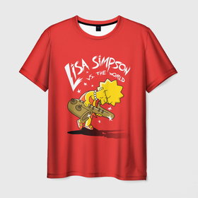 Мужская футболка 3D с принтом Лиза против мира в Курске, 100% полиэфир | прямой крой, круглый вырез горловины, длина до линии бедер | lisa | liza | simpsons | the simpson | лиза | мульт | мультфильм | симпсоны