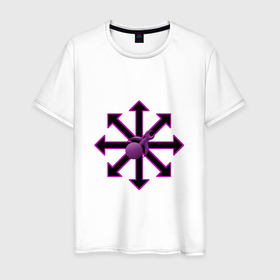 Мужская футболка хлопок с принтом Звезда Хаоса Слаанеш в Тюмени, 100% хлопок | прямой крой, круглый вырез горловины, длина до линии бедер, слегка спущенное плечо. | slaanesh | wh40k | ересь | звезда | слаанеш | хаос