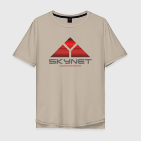 Мужская футболка хлопок Oversize с принтом Skynet , 100% хлопок | свободный крой, круглый ворот, “спинка” длиннее передней части | Тематика изображения на принте: cyberdyne systems corporation | logo skynet | sarah j. connor | skynet | terminator | высокие технологии | кибердайн технологии | классика | лого skynet | логотип скайнет | ностальгия | ретро | сара коннор | скайнет | судный день | т 1000