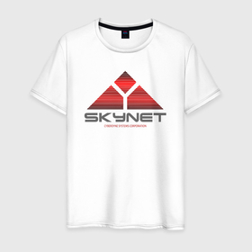 Мужская футболка хлопок с принтом Skynet в Тюмени, 100% хлопок | прямой крой, круглый вырез горловины, длина до линии бедер, слегка спущенное плечо. | cyberdyne systems corporation | logo skynet | sarah j. connor | skynet | terminator | высокие технологии | кибердайн технологии | классика | лого skynet | логотип скайнет | ностальгия | ретро | сара коннор | скайнет | судный день | т 1000