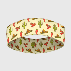 Повязка на голову 3D с принтом Мексиканский фон в Курске,  |  | background | cactus | hat | maracas | mexican background | mexico | pattern | pepper | sombrero | texture | кактус | маракасы | мексика | мексиканский фон | паттерн | перец | сомбреро | текстура | фон | шляпа
