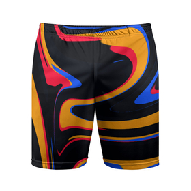 Мужские шорты спортивные с принтом Color Mix в Петрозаводске,  |  | background | colorful | lines | иллюстрации | цвета