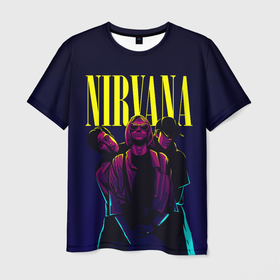 Мужская футболка 3D с принтом Nirvana Neon , 100% полиэфир | прямой крой, круглый вырез горловины, длина до линии бедер | alternative | kurt cobain | metall | music | nirvana | rock | альтернатива | курт кобейн | курт кобэйн | металл | музыка | нирвана | нирванна | рок
