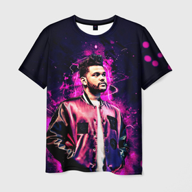 Мужская футболка 3D с принтом The Weeknd в Петрозаводске, 100% полиэфир | прямой крой, круглый вырез горловины, длина до линии бедер | blinding lights | music | pop | star boy | the weekend | the weeknd | музыка | уикенд