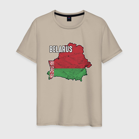 Мужская футболка хлопок с принтом Belarus Map , 100% хлопок | прямой крой, круглый вырез горловины, длина до линии бедер, слегка спущенное плечо. | Тематика изображения на принте: belarus | ussr | беларусь | белорус | белоруссия | лукашенко | минск | ссср | страна | турист | флаг