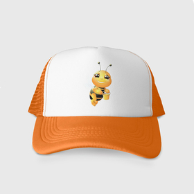 Кепка тракер с сеткой с принтом Милая пчелка , трикотажное полотно; задняя часть — сетка | длинный козырек, универсальный размер, пластиковая застежка | Тематика изображения на принте: здоровье | мед | насекомые | природа | пчела | пчелка | пчелы