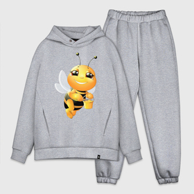 Мужской костюм хлопок OVERSIZE с принтом Милая пчелка ,  |  | Тематика изображения на принте: здоровье | мед | насекомые | природа | пчела | пчелка | пчелы