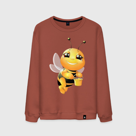Мужской свитшот хлопок с принтом Милая пчелка , 100% хлопок |  | Тематика изображения на принте: здоровье | мед | насекомые | природа | пчела | пчелка | пчелы