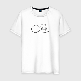 Мужская футболка хлопок с принтом Лиса в Кировске, 100% хлопок | прямой крой, круглый вырез горловины, длина до линии бедер, слегка спущенное плечо. | животные | лес | лиса | природа | хвост