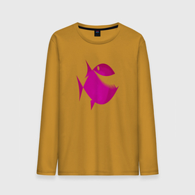 Мужской лонгслив хлопок с принтом Пиранья , 100% хлопок |  | piranha | пиранья | подводный мир | рыба | хищная рыба