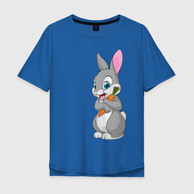Мужская футболка хлопок Oversize с принтом Зайка , 100% хлопок | свободный крой, круглый ворот, “спинка” длиннее передней части | животное | зайчик | заяц | зверь | кролик | морковка | пушистый | серый зайка | уши | хвост