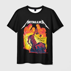 Мужская футболка 3D с принтом Justice for all в Новосибирске, 100% полиэфир | прямой крой, круглый вырез горловины, длина до линии бедер | alternative | metalica | metall | metallica | music | rock | альтернатива | джеймс хэтфилд | металика | металл | металлика | музыка | рок