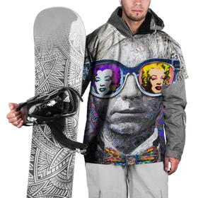 Накидка на куртку 3D с принтом Andy Warhol (Энди Уорхол) , 100% полиэстер |  | andy warhol | warhol | бабочка | берюзовая | бирюзовая мэрилин | галстук бабочка | картина | мерелин | мерлин | мэрелин | мэрилин | очки | портрет | уорхол | энди уорхол | эндрю уорхол
