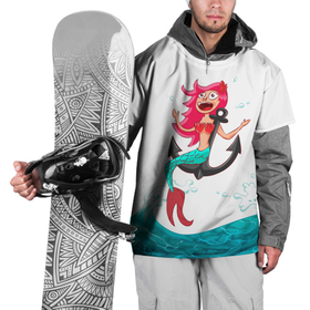 Накидка на куртку 3D с принтом Русалка на якоре в Курске, 100% полиэстер |  | водолей | волна | волны | девочка | девчонка | море | мультик | мультфильм | океан | русалка | русалочка | рыба | рыбка | улыбка | хвост | хвостик | якорь