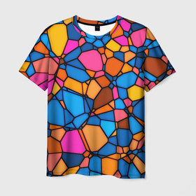 Мужская футболка 3D с принтом Mosaic в Тюмени, 100% полиэфир | прямой крой, круглый вырез горловины, длина до линии бедер | mosaic | мозаика | стекло | текстура