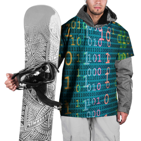 Накидка на куртку 3D с принтом Бинарный код в Петрозаводске, 100% полиэстер |  | binary | code | бинарный | еденица | код | ноль | последовательность | программа