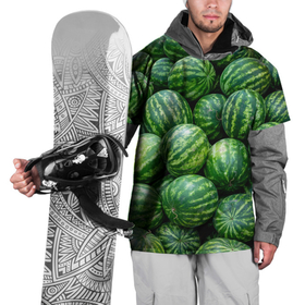 Накидка на куртку 3D с принтом Арбузы в Кировске, 100% полиэстер |  | арбуз | арбузы | зеленый | много | текстура | фрукт | ягода