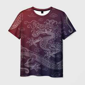 Мужская футболка 3D с принтом Традиционный китайский дракон в Санкт-Петербурге, 100% полиэфир | прямой крой, круглый вырез горловины, длина до линии бедер | азиатский дракон | дракон | китайский дракон | традиционный | традиционный азиатский дракон | традиционный дракон | традиционный китайский дракон | традиционный японский дракон