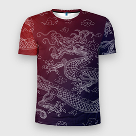 Мужская футболка 3D спортивная с принтом Традиционный китайский дракон в Санкт-Петербурге, 100% полиэстер с улучшенными характеристиками | приталенный силуэт, круглая горловина, широкие плечи, сужается к линии бедра | азиатский дракон | дракон | китайский дракон | традиционный | традиционный азиатский дракон | традиционный дракон | традиционный китайский дракон | традиционный японский дракон