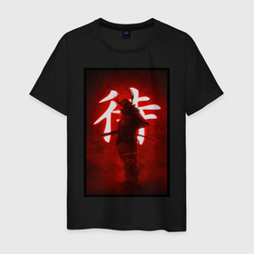 Мужская футболка хлопок с принтом Wake up в Тюмени, 100% хлопок | прямой крой, круглый вырез горловины, длина до линии бедер, слегка спущенное плечо. | демон | катана | кровь. | самурай | япония