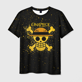 Мужская футболка 3D с принтом Веселый Роджер пиратов Соломенной Шляпы в Екатеринбурге, 100% полиэфир | прямой крой, круглый вырез горловины, длина до линии бедер | anime | manga | one piece | аниме | большой куш | ван пис | весёлый роджер | вон пис | король пиратов | логотип | манга | монки д. луффи | мугивары | перекрещённый костями | пират | пиратский флаг