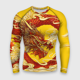 Мужской рашгард 3D с принтом Китайский Дракон, China Dragon в Новосибирске,  |  | chinese dragon | dhina dragon | dragon | азиатский дракон | восточный дракон | дракон | китайские драконы | китайский дракон | красный дракон | традиционный китайский дракон | японский дракон