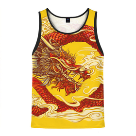 Мужская майка 3D с принтом Китайский Дракон, China Dragon , 100% полиэстер | круглая горловина, приталенный силуэт, длина до линии бедра. Пройма и горловина окантованы тонкой бейкой | chinese dragon | dhina dragon | dragon | азиатский дракон | восточный дракон | дракон | китайские драконы | китайский дракон | красный дракон | традиционный китайский дракон | японский дракон