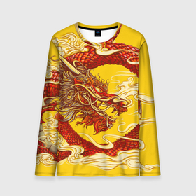 Мужской лонгслив 3D с принтом Китайский Дракон, China Dragon в Екатеринбурге, 100% полиэстер | длинные рукава, круглый вырез горловины, полуприлегающий силуэт | Тематика изображения на принте: chinese dragon | dhina dragon | dragon | азиатский дракон | восточный дракон | дракон | китайские драконы | китайский дракон | красный дракон | традиционный китайский дракон | японский дракон