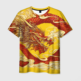Мужская футболка 3D с принтом Китайский Дракон, China Dragon в Санкт-Петербурге, 100% полиэфир | прямой крой, круглый вырез горловины, длина до линии бедер | chinese dragon | dhina dragon | dragon | азиатский дракон | восточный дракон | дракон | китайские драконы | китайский дракон | красный дракон | традиционный китайский дракон | японский дракон