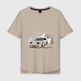 Мужская футболка хлопок Oversize с принтом Keep drifting  , 100% хлопок | свободный крой, круглый ворот, “спинка” длиннее передней части | 1jzgte | drift | jdm | jdmculture | nissan | sylvia | дрифт | ниссан | сильвия