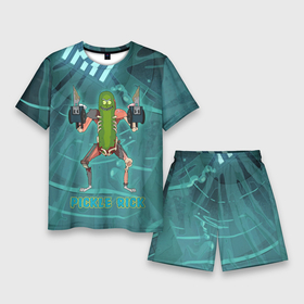 Мужской костюм с шортами 3D с принтом Pickle Rick (рюкзак) в Тюмени,  |  | Тематика изображения на принте: rick | rick and morty | rick sanchez | vdzabma | рик | рик и морти | рик санчез