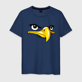 Мужская футболка хлопок с принтом Орёл  в Тюмени, 100% хлопок | прямой крой, круглый вырез горловины, длина до линии бедер, слегка спущенное плечо. | eagle | орел | орленок | орлиный взгляд | птица | птичка | хищная птица