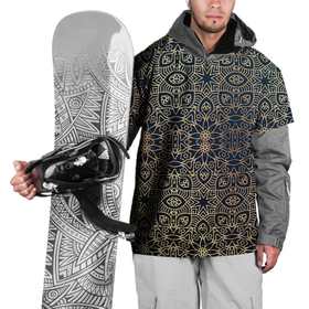 Накидка на куртку 3D с принтом ПерсидСкие Узоры в Новосибирске, 100% полиэстер |  | Тематика изображения на принте: абстракция | золотистая | золото | узор | узоры