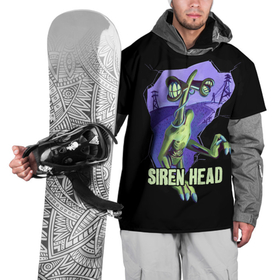 Накидка на куртку 3D с принтом СИРЕНОГОЛОВЫЙ  SIREN HEAD , 100% полиэстер |  | siren head | игра | монстр | сиреноголовый | существо | хоррор