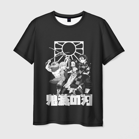 Мужская футболка 3D с принтом Demon Slayers Team в Екатеринбурге, 100% полиэфир | прямой крой, круглый вырез горловины, длина до линии бедер | anime | kimetsu no yaiba | аниме | анимэ | клинок рассекающий демонов