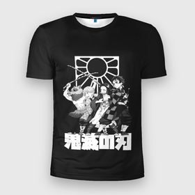Мужская футболка 3D спортивная с принтом Demon Slayers Team в Екатеринбурге, 100% полиэстер с улучшенными характеристиками | приталенный силуэт, круглая горловина, широкие плечи, сужается к линии бедра | anime | kimetsu no yaiba | аниме | анимэ | клинок рассекающий демонов