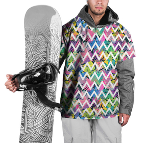 Накидка на куртку 3D с принтом Кривая линия и цветы , 100% полиэстер |  | абстракция | геометрия | лето | линии | паттерн | текстуры | узоры