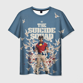 Мужская футболка 3D с принтом Peacemaker в Тюмени, 100% полиэфир | прямой крой, круглый вырез горловины, длина до линии бедер | dc | peacemaker . миротворец | squad | suicide squad | vdkarsvet | миссия навылет | отряд