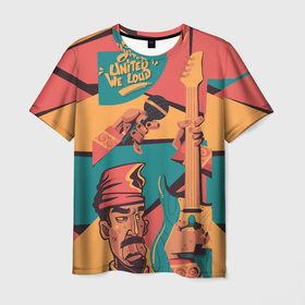 Мужская футболка 3D с принтом А теперь, песня! в Тюмени, 100% полиэфир | прямой крой, круглый вырез горловины, длина до линии бедер | абстракция | геометрия | гитара | караоке | музыка | музыкант | фигуры