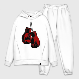 Мужской костюм хлопок OVERSIZE с принтом Боксерские перчатки ,  |  | boxing | gloves | боевые искусства | бокс | день бокса | спорт