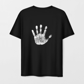 Мужская футболка 3D с принтом РуКа на Спине в Екатеринбурге, 100% полиэфир | прямой крой, круглый вырез горловины, длина до линии бедер | Тематика изображения на принте: hand | ладонь | рука | рука на спине | спина