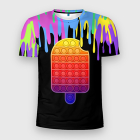 Мужская футболка 3D спортивная с принтом ICE CREAM POP-IT в Белгороде, 100% полиэстер с улучшенными характеристиками | приталенный силуэт, круглая горловина, широкие плечи, сужается к линии бедра | ice ceam | pop it | мороженое поп ит | симпл димпл