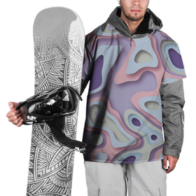 Накидка на куртку 3D с принтом ОБЪЕМНАЯ АППЛИКАЦИЯ  в Тюмени, 100% полиэстер |  | Тематика изображения на принте: 3d | papercut | аппликация | милитари | мятный | объемный эффект | узор | фиолетовый