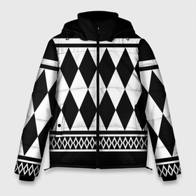 Мужская зимняя куртка 3D с принтом Кимоно Дракена в Тюмени, верх — 100% полиэстер; подкладка — 100% полиэстер; утеплитель — 100% полиэстер | длина ниже бедра, свободный силуэт Оверсайз. Есть воротник-стойка, отстегивающийся капюшон и ветрозащитная планка. 

Боковые карманы с листочкой на кнопках и внутренний карман на молнии. | 3d | абстракционизм | геометрия | мозаика | хаос