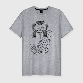 Мужская футболка хлопок Slim с принтом Усатый одуван в Курске, 92% хлопок, 8% лайкра | приталенный силуэт, круглый вырез ворота, длина до линии бедра, короткий рукав | magobato | авторский | одуванчик | растения | усы | цветы | юмор