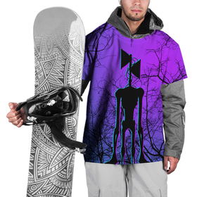 Накидка на куртку 3D с принтом СИРЕНОГОЛОВЫЙ НЕОН  NEON в Тюмени, 100% полиэстер |  | Тематика изображения на принте: siren head | игра | монстр | сиреноголовый | существо | хоррор
