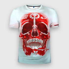 Мужская футболка 3D спортивная с принтом Fallout Череп в Екатеринбурге, 100% полиэстер с улучшенными характеристиками | приталенный силуэт, круглая горловина, широкие плечи, сужается к линии бедра | fallout | банда черепа | красный череп | радиация | фаллаут череп | фвллаут | череп
