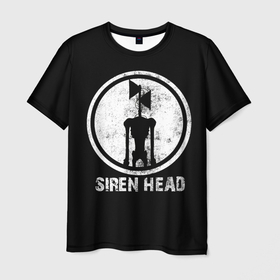 Мужская футболка 3D с принтом СИРЕНОГОЛОВЫЙ ЧБ в Белгороде, 100% полиэфир | прямой крой, круглый вырез горловины, длина до линии бедер | Тематика изображения на принте: siren head | игра | монстр | сиреноголовый | существо | хоррор