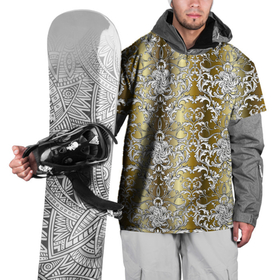 Накидка на куртку 3D с принтом gold & white в Екатеринбурге, 100% полиэстер |  | versace | абстракция | версаче | золотые узоры | паттерн | текстуры | узоры